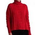 thumbnail image 1 of Lauren Ralph Lauren Cable-knit Sweater Lipstick Red Small, 1 of 2