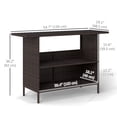 thumbnail image 3 of Outsunny Wicker Outdoor Bar Table, Bar Height Patio Table w/ Shelves, Brown, 3 of 10