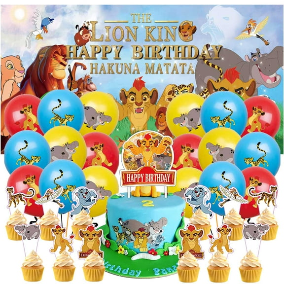 Lion Guard Party Supplies Kit Latex Balloons Birthday Decor Banner Decorations Backdrop Cake Topper