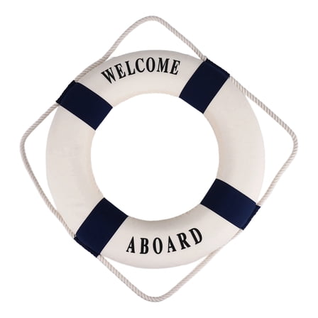 Welcome Aboard Foam Nautical Life Ring Boat Wall Hanging Home Decoration Blue 50cm,1pcs nautical ring decorative,Blue