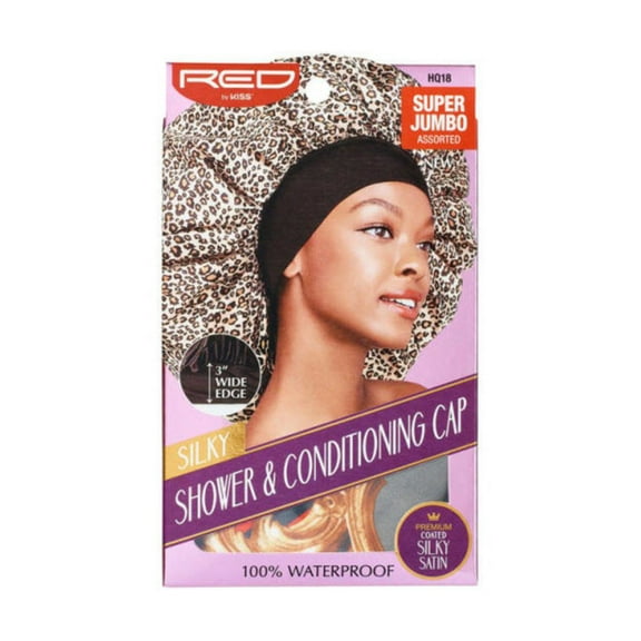 KISS - RED SILKY SHOWER  CONDITIONING CAP SUPER JUMBO ASSORTED