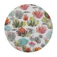 thumbnail image 2 of JEUXUS Cactus pattern Round table cover, waterproof fabric decorative, durable Reusable table clothes, Wipeable Spill proof Resistant for kitchen dining dinner shower parties, Multicolor, 2 of 7
