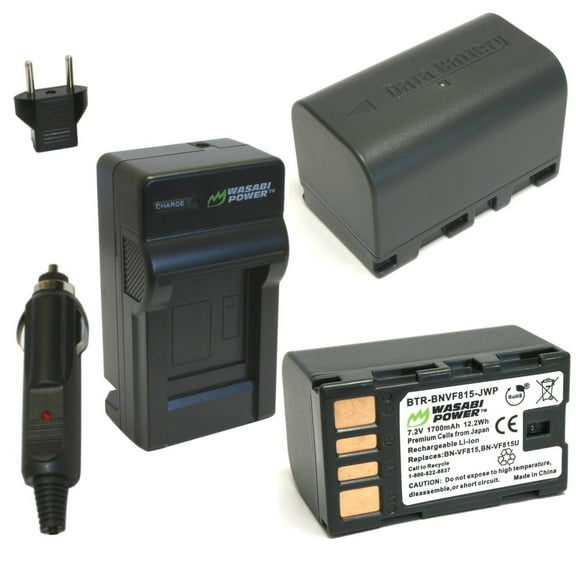 Wasabi Power Battery (2-Pack) and Charger for JVC BN-VF815