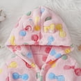 thumbnail image 4 of FINALGANG Girls Kids Plush Warm Bathrobe Floral Pattern Long Sleeve Loose Fit Hooded Robe With Belt For Daily Home Relaxation Soft Outfits, 4 of 8