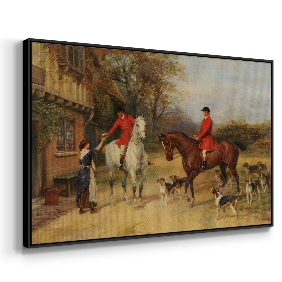 Vintage Animal Print-XIII By Wexford Home Framed in Black Wood Gallery Wrapped Canvas 17 in. x 25 in.
