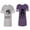 Men Heather / Women Purple, variant on Beast Beauty Unisex Couple Matching Cotton Jersey style T-Shirt Contrasting stripes on sleeves (Men Heather / Women Black) (Men S / Women S)