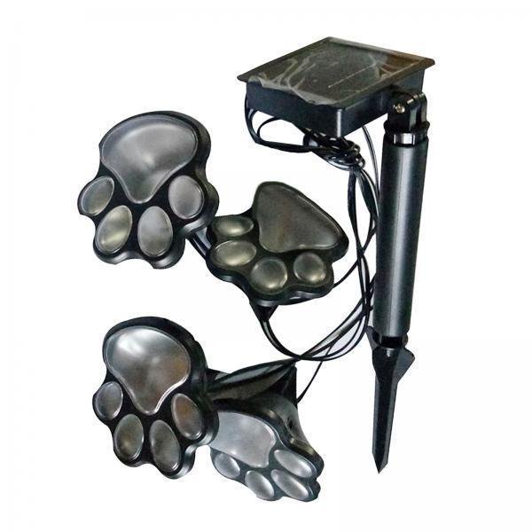 luces de huellas de patas,luces solares de jardín con estampado de pata al aire libre a prueba de agua,juego de 4 luces de alimentadas por energía solar de bajo voltaje,perro 3 piezas Sunnimix luces de huellas de patas