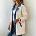 thumbnail image 6 of Denim Patchwork Jackets for Women Corduroy Shacket Shirts Long Sleeve Button Down Knit Blazer Denim Trimmed Sweater Jacket Casual Collared Workout Fall Fashion Outfits, 6 of 9