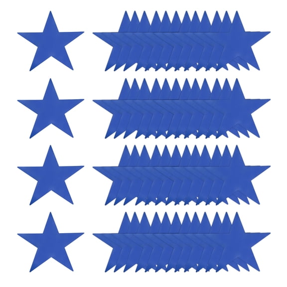 100 Pcs Blue Stars Cutouts, 6 Inch Double Printed Paper Stars Cutout