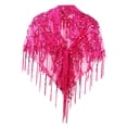 thumbnail image 4 of fenteer Women Shawl Wrap Comfortable Sequin Evening Cape Wrap for Summer Party Dance Rose Red, 4 of 8