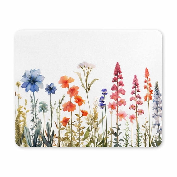 Rectangle Mouse Pad with Stitched Edge and Non-Slip Rubber Base Desk Accessories for Laptop,Computer, Desk, Home&Office,9.5×7.9×0.12 in,Flower #1