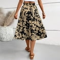 thumbnail image 7 of bbyeadc Floral Maxi Skirts for Women Tiered Elastic High-Waist Floral Maxi Skirt Flowy Swing Drawstring Spring Vacation Skirt Casual Pleated Boho Skirts Women Midi Length, Khaki L, 7 of 7