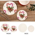 thumbnail image 4 of SKYSONIC 2 pcs Watercolor Candy Cane Pot Holders Trivets, Heat Resistant Trivets,Christmas Lollipop Holly Cotton Thread Weave Mats for Hot Pads Pans Pot Bowl Teapot, 4 of 7