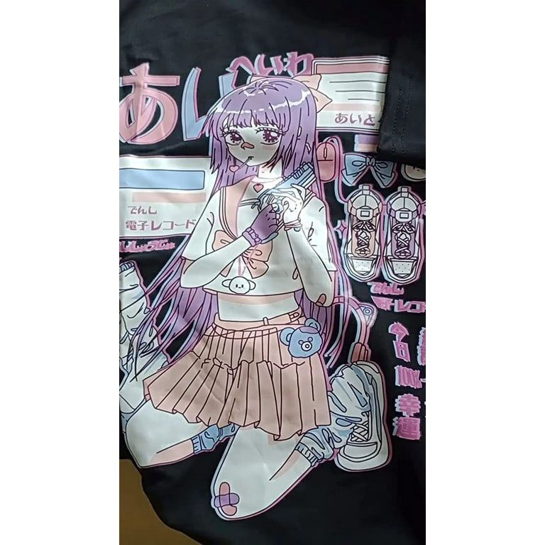 Cute Kawaii Anime Girl Japanese Manga Lettering - Kawaii Anime Girl - T- Shirt