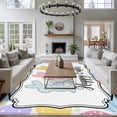 thumbnail image 4 of Happy Easter Area Rug 5x8 Washable Rug Non Slip Cute Lovely Colorful Rabbits Silhouette Eggs Large Area Rug Soft Stainresistant Indoor Floor Carpet for Living Room Bedroom Home Office Dining Room, 4 of 8