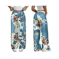 thumbnail image 3 of Women'S High Waisted Wide Leg Jeans Trendy Vintage Floral Print Denim Pants Colorful L, 3 of 7
