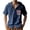 Navy, variant on Men's Linen Short Sleeve Tops with Hood Boho Printed Chest Pocket Drawstring Button Up Hoodie Beach Shirt (XL, Khaki)