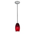thumbnail image 1 of Access Lighting 28011-1R-BS-RUSKY Merlot 1 Light Brushed Steel Pendant Ceiling Light in Red Sky, Rod, 1 of 1