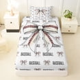 thumbnail image 3 of Manfei Baseball Sport Theme Twin Sheet Sets For Kids,Aesthetic Bow Pattern Bedding For Girls,3 Pieces, 3 of 6