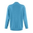thumbnail image 5 of Womens Long Sleeve V Neck Sweaters 2025 Fall Casual Classic Soft Loose Fit Basic Pullover Jumper Top Winter Old Money Clothes Sky Blue XL, 5 of 6