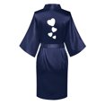 thumbnail image 3 of Jacenvly Womens Pajamas Casual Fashion Matching Pajamas for Couples Fashionable Front Back Printed Solid Color Ice Silk Bathrobe Home Clothing Navy, 3 of 3