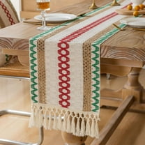 YIMWNYI Christmas Towel Embroidery Table Flag Cloth, Polyester Dining Table Dresser Cover, Decorative Cloths for Holiday Celebrations, Festive Table Decor, Durable and Easy to Clean