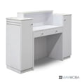 thumbnail image 3 of MAYAKOBA Sonoma Reception Desk with Side Cabinets Adjustable Shelves Desk Area Drawers, Office Restaurant Beauty Salon Furniture, Luxe White/Silver Accents, 3 of 3