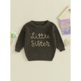 thumbnail image 3 of Musuos Baby Girl Casual Sweaters 3 6 9 12 18M Cute Long Sleeve Letter Embroidery Knit Pullover Infant Tops, 3 of 10