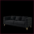 thumbnail image 4 of Modern Streamline 2-Piece 3-Seater Teddy Fabric Combination Sofa - Black, Solid Wood Frame | Black | Teddy | Wood, 4 of 17