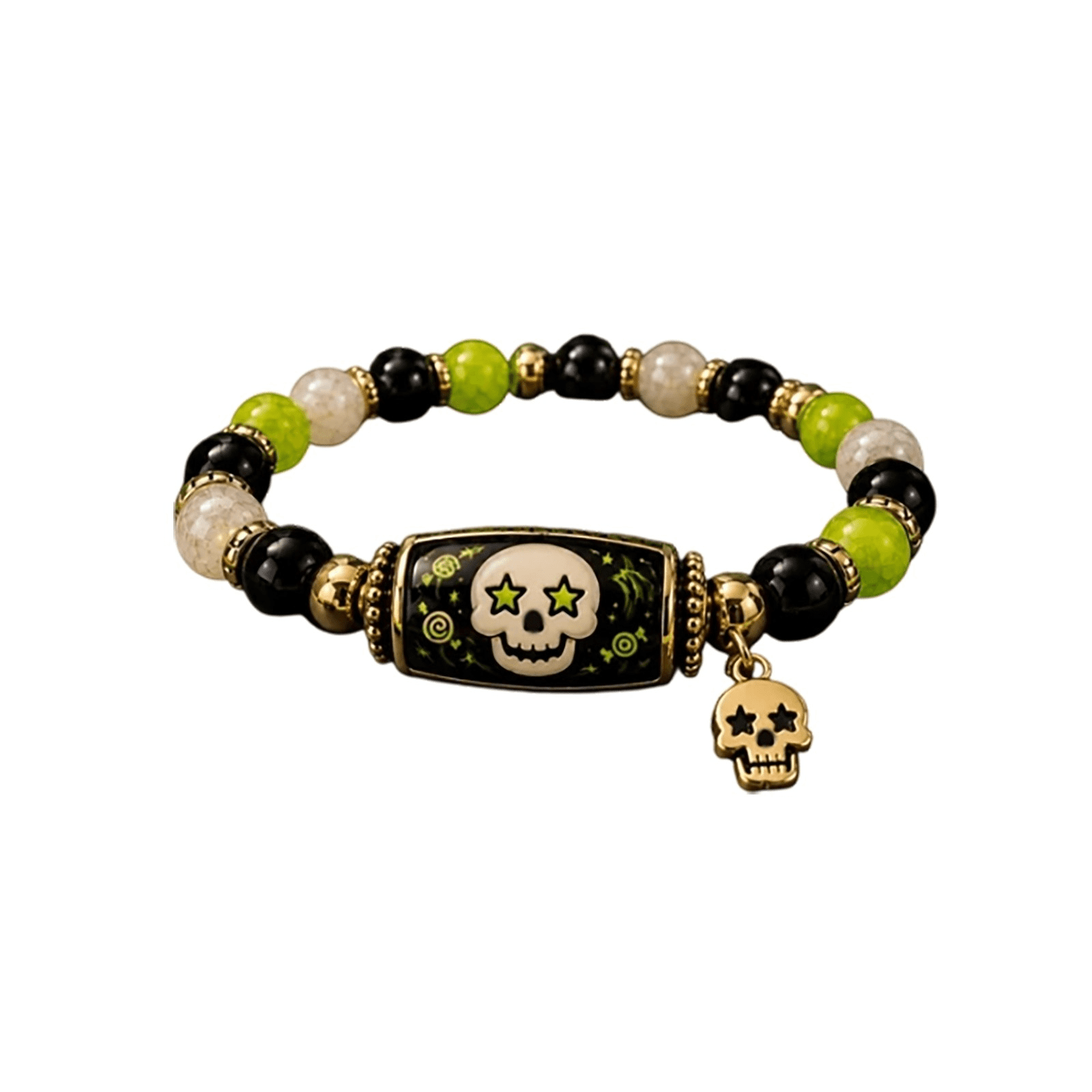 Qjidjing Halloween Beaded Bracelet, Handmade Jewelry, Colorful Woven Design, Decorative Accessory, Themed Gathering, Holiday Event, Indoor Dress Up Decor