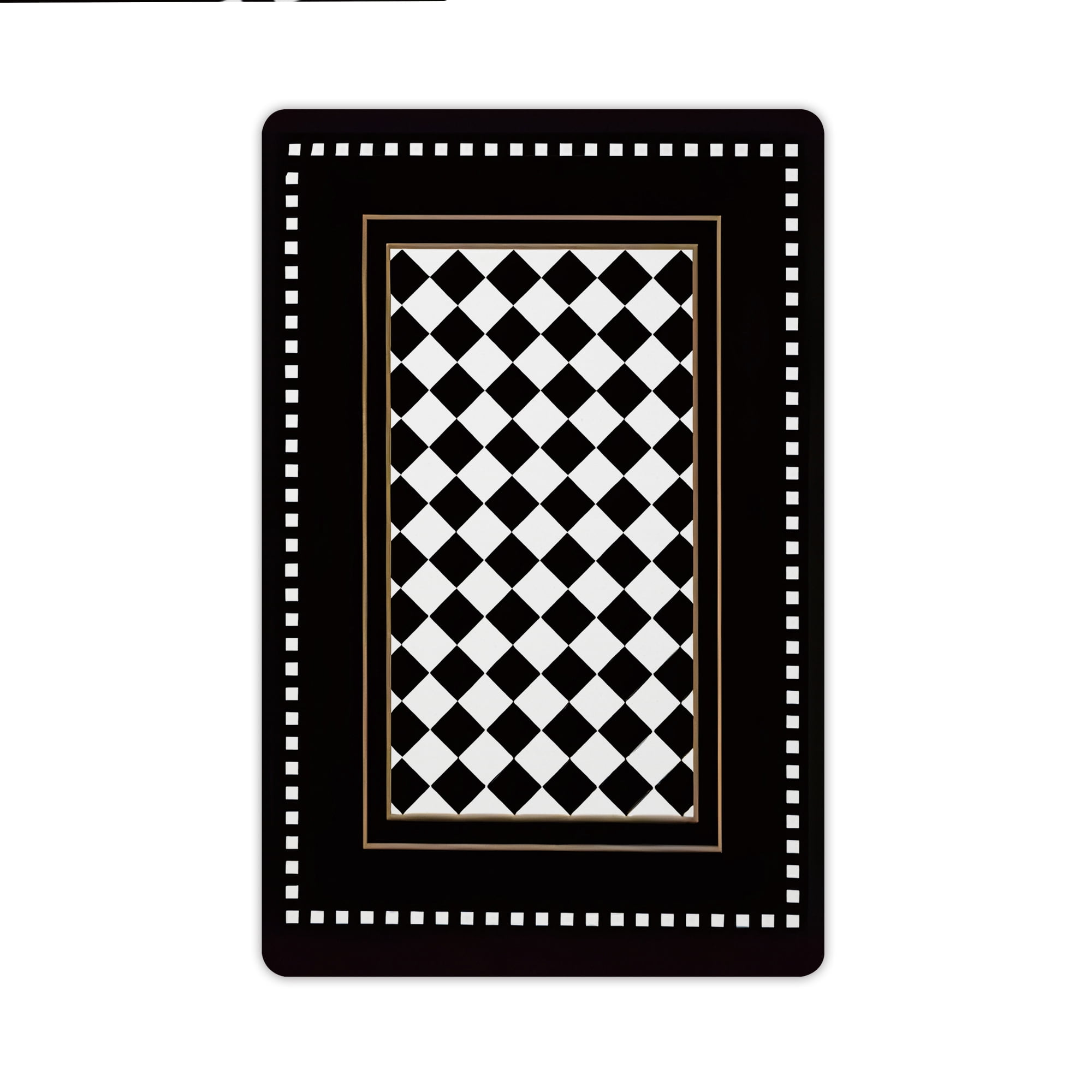 JML Doormat, Microfiber & Non-Slip Rubber Backing Door Mat - Rug Mats for Porch Entry Way Bathroom/Kitchen, (24"x36") - Checkered Pattern with Frame