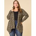 thumbnail image 2 of Cárdigan TalGrande Estampado De Leopardo Frente Abierto PaMujer Beige-Leopardo 3XL, 2 of 6