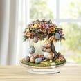 thumbnail image 7 of SLYNSHome Easter Rabbit Decorations 2D Flat Acrylic Bunny Ornaments Flowers Tree Designs DIY Crafts Desktop Decor for Easter Party Decor, 7 of 7