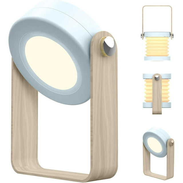 Sokhug Rechargeable LED Desk Lamp Foldable Extendable Night Light Portable Lantern with Dimmer for Camping Reading Gray