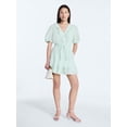 thumbnail image 2 of Free Assembly Women's Tiered Ruffle Mini Dress with Short Puff Sleeves, Sizes XS-XXL, 2 of 4