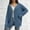 Blue, variant on Amidoa Black Womens Sweaters Long Sleeve Button up Oversized Open Front Knit Cardigans Cardigans for Women L