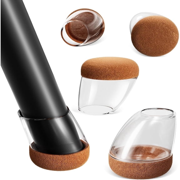 Ezprotekt 16 Pcs Chair Leg Floor Protectors, Silicone Covers Felt Furniture Pads for Hardwood Floors, Chair Leg Caps for Tilted Legs (15°-25°), Anti-Scratch and Reduce Noise Small Fit (0.55"-0.8")