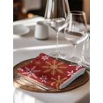 thumbnail image 6 of Christmas Yellow Snowflake Cloth Napkins Set of 8 Reusable Dinner Napkins, Winter Xmas Classic Red Cocktail Napkin Washable Table Napkins for Wedding/Holiday Party/Baby Shower 20"x20", 6 of 7