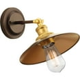 thumbnail image 4 of Progress Lighting Archives 1-Light Adjustable Swivel Wall Sconce, Antique Nickel, Natural Brass Accents, Shade Included, 4 of 6