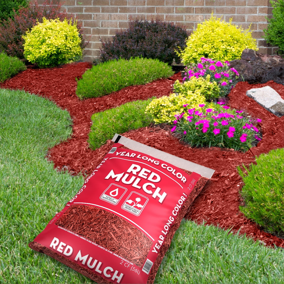 Year Long Colored Mulch Red, CF - Walmart.com