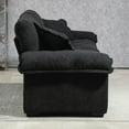 thumbnail image 4 of 84" Chenille Sofa Small Sofa Loveseat Deep Seat Sofa Couch with 2 Throw Pillows & Memory Foam for Living Room Apartment Office Lounge-Black, 4 of 28