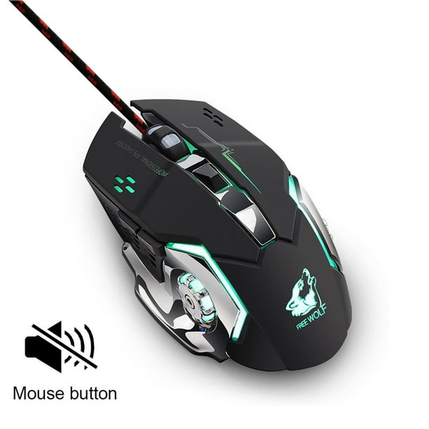 Mechanical Mouse Wrangler Mouse Wired Mouse Glowing Gaming Mouse Daily  Office Gaming Fashion Mouse For Free Wolf V5 