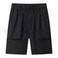 thumbnail image 3 of KIHOUT Men's Solid Quick-Dry Cargo Shorts - Nylon Spandex Blend, Drawstring Elastic Waist, Zipper Pockets for Summer Outdoor & Casual Wear, 3 of 3