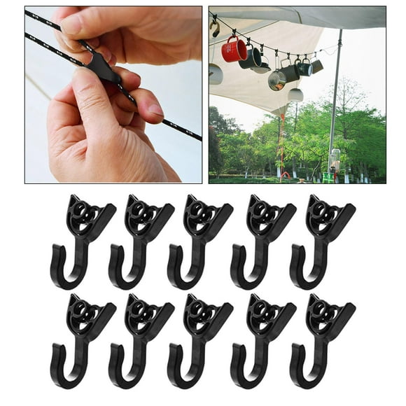 10Pieces Camping Outdoor Clips , , Indoor, Tent, Pole, Hook, Lantern, Lamp Camper Awning Light Accessory Holders