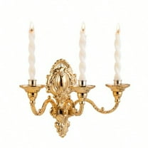 3Candle Wall SconcesVictorian Metal Wall Mounted Candlestick Gold Crown Candle Holders for Tapered Candle Gothic Antique Candelabra Brass Baroque Decor for Living Rooms Hallways 1pack