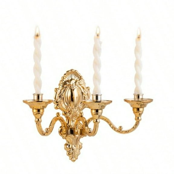 3Candle Wall SconcesVictorian Metal Wall Mounted Candlestick Gold Crown Candle Holders for Tapered Candle Gothic Antique Candelabra Brass Baroque Decor for Living Rooms Hallways 1pack