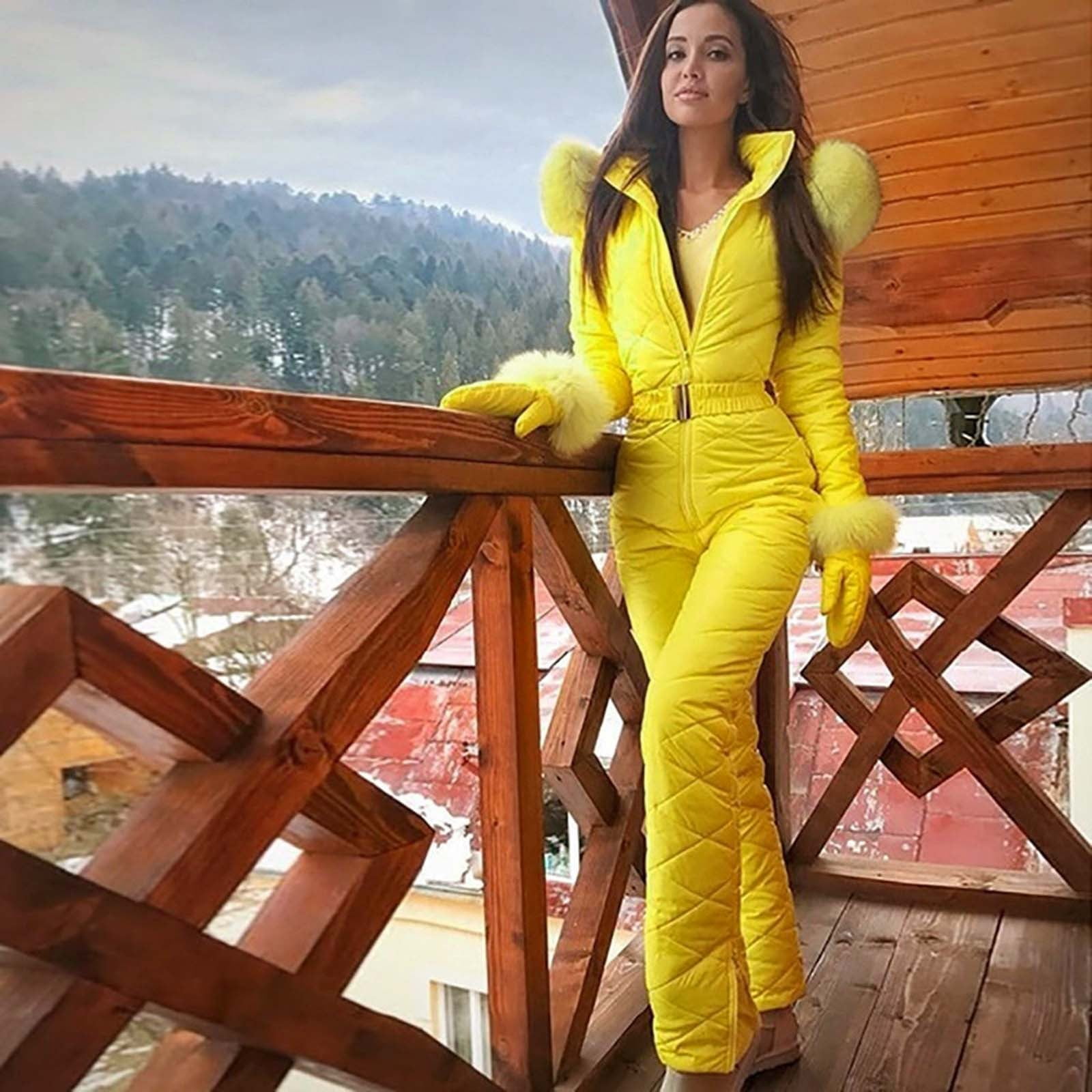 ASFGIMUJ, Women's One Piece Ski Suit, Waterproof, Windproof
