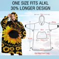 thumbnail image 4 of Oversized Wearable Blanket Hoodie,Black Butterfly Sunflower Pattern Sherpa Blanket Hoodie with Super Pockets,Super Warm Fuzzy Pullover for Women & Men, 4 of 6