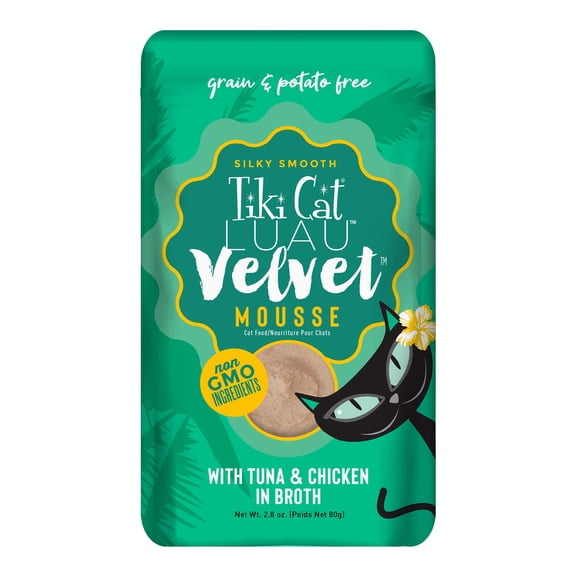 Tiki Cat Luau Velvet Mousse Wet Cat Food, Tuna & Chicken, 2.8 oz. Pouch