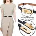 thumbnail image 2 of Women Skinny Leather Belt: Adjustable Thin Waist Belt for Ladies Dress Jeans Coats, 2 of 5